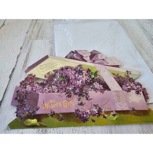 Antique 1905 Valentine's Day card international art publ flower lily Valentine c